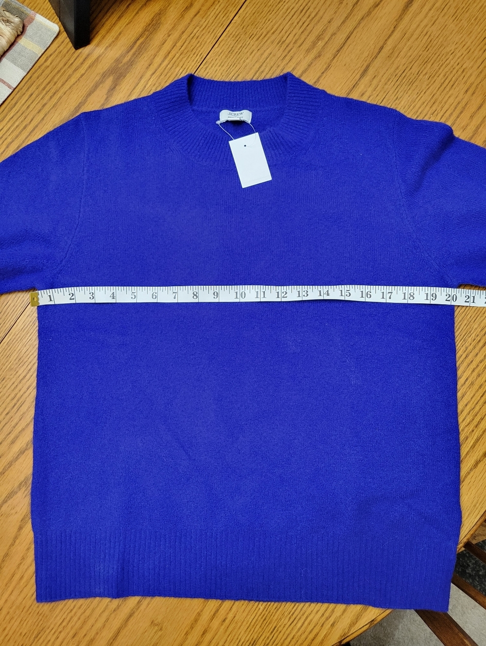 NWT J.Crew Extra Soft Textured Crewneck Sweater Azurite Blue Medium Wool Blend - Picture 9 of 11